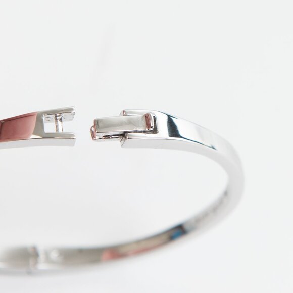 Kate Spade Skinny Mini Bow Bangle Bracelet Silver - Picture 4 of 6